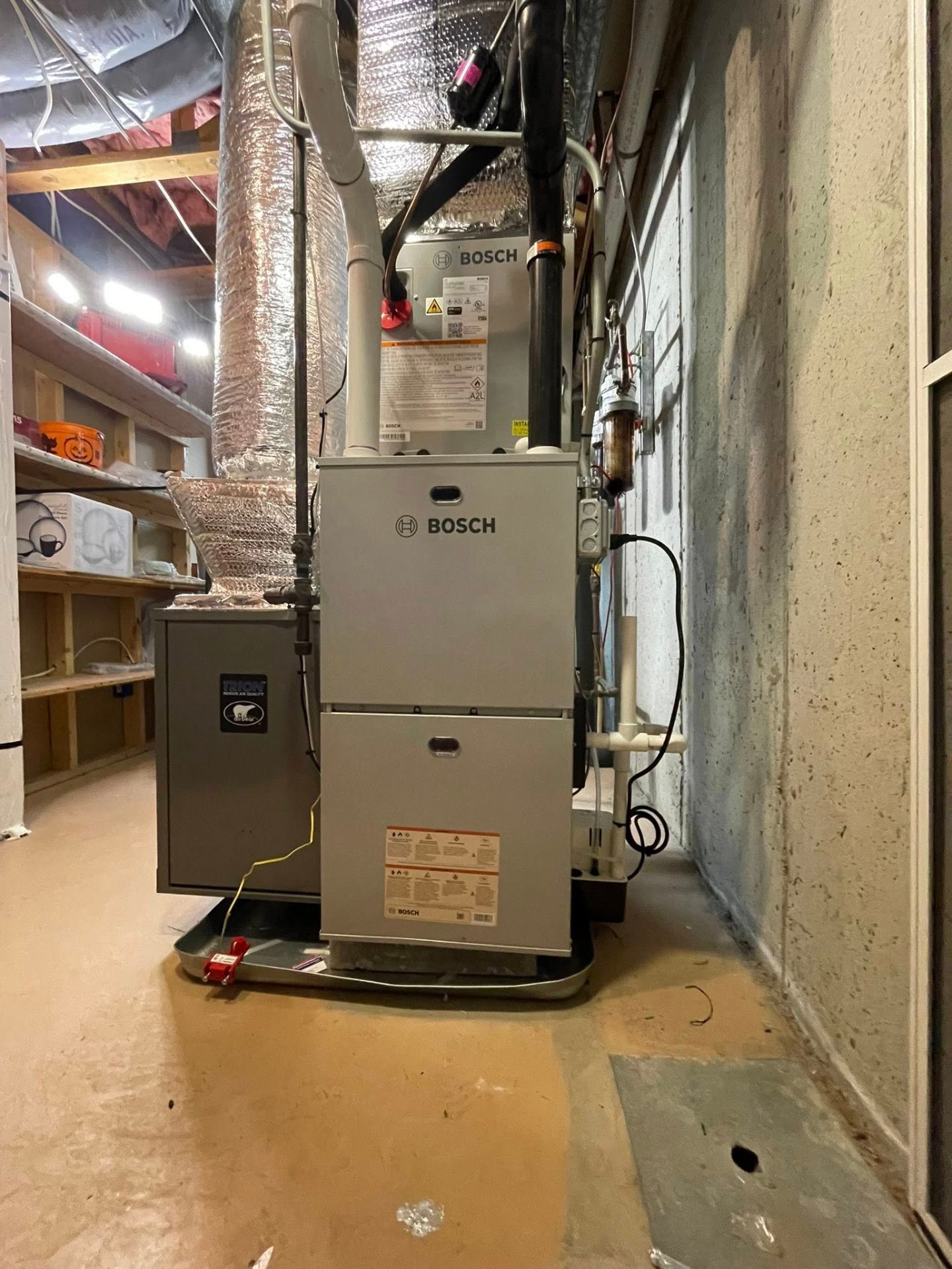 Bosch furnace installation by Fong & Sullivan Heating & Cooling